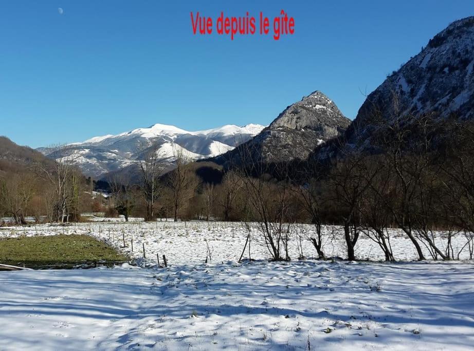 Grange En Pierres. Grand Jardin Et Belle Vue Villa Saurat Bagian luar foto